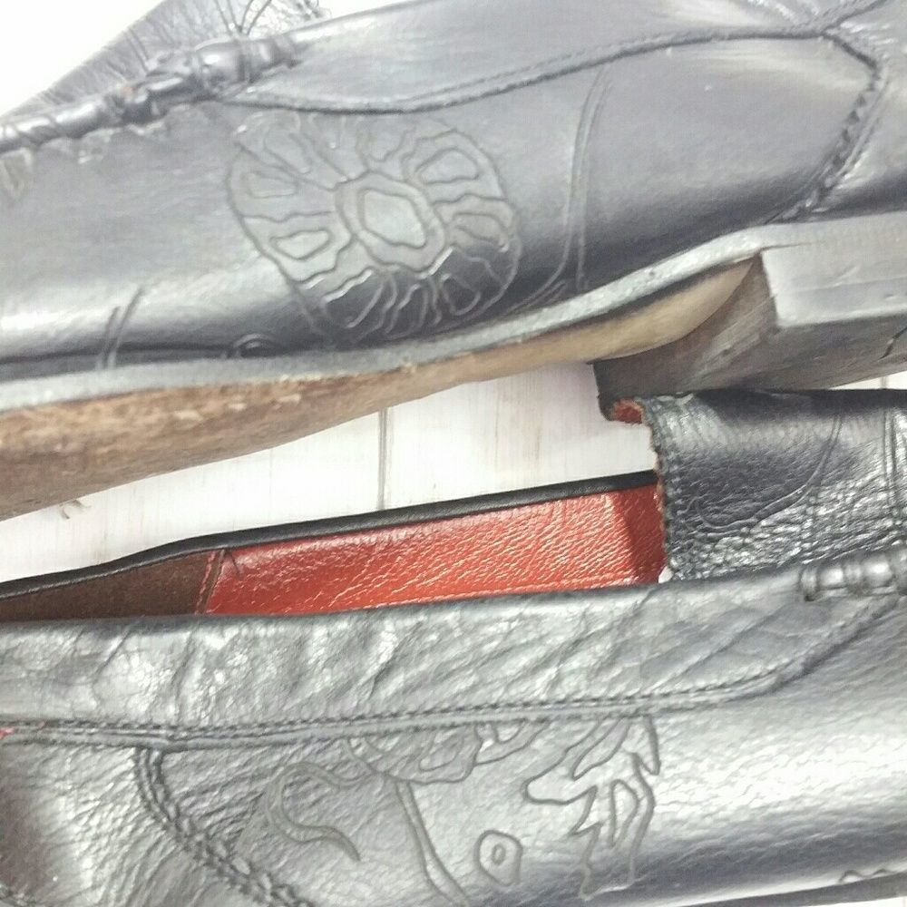 JO Ghost Embossed Leather Slip On Shoes Size 11 - Picture 5 of 8